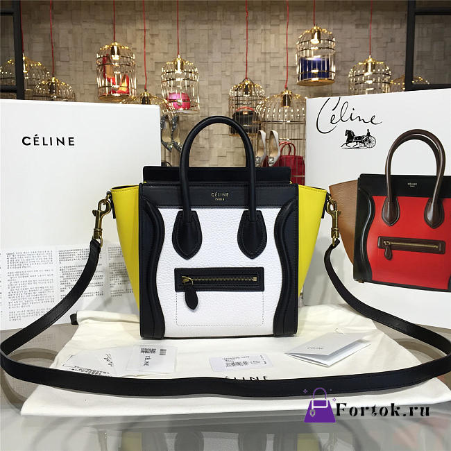 Celine Nano Luggage  Leather Shoulder Bag Z1020 20cm - 1