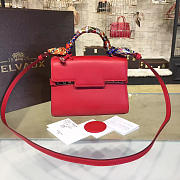 Delvaux Calfskin Mini Tempete Satchel Red 1460 21cm - 1