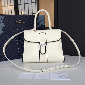 Delvaux Mini Brillant Satchel Smooth Leather White 1469 20cm