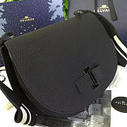 DELVAUX Calfskin Le Mutin Saddle Bag Black 1507 29cm  - 5