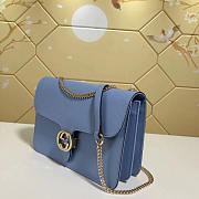 Gucci GG Flap Bag On Chain Light Blue 510303 28cm - 2