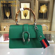 Gucci Dionysus medium top handle bag green leather 27cm - 1