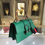 Gucci Dionysus medium top handle bag green leather 27cm - 6