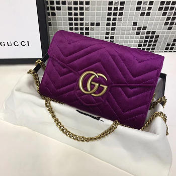 Gucci GG Leather WOC Purple 2577 20cm