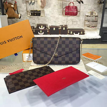 Louis Vuitton POCHETTE FELICIE Damier Ebene 3263 (double posted)