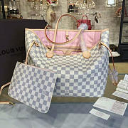 Louis Vuitton NEVERFULL MM Damier Azur Canvas Rose Ballerine 3304 32cm - 6