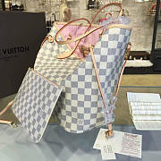 Louis Vuitton NEVERFULL MM Damier Azur Canvas Rose Ballerine 3304 32cm - 5
