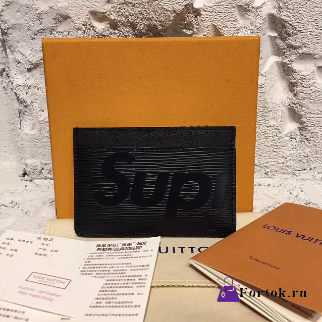 Louis Vuitton Supreme card holder M61733 Black  - 1