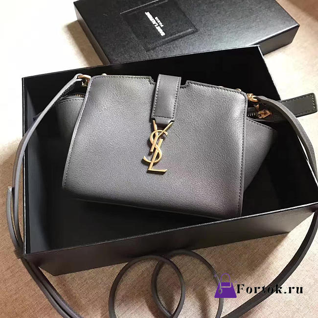 YSL Toy Cabas Crossbody Leather Bag Gray 4831 16cm  - 1