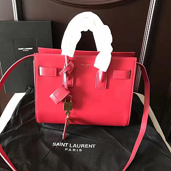 YSL Sac-De-Jour GRAINED LEATHER Red 4917 26cm 