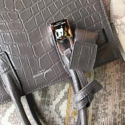 YSL Sac-De-Jour Nano Crocodile Embossed Shiny Gray 4918 22cm  - 5