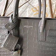 YSL Sac-De-Jour Nano Crocodile Embossed Shiny Gray 4918 22cm  - 6