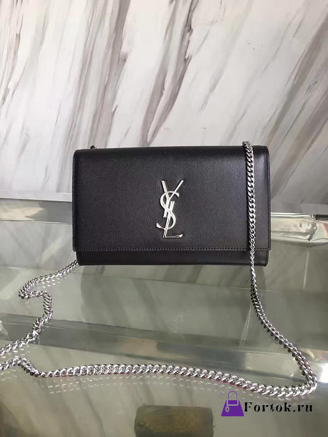 YSL MONOGRAM KATE GRAIN DE POUDRE EMBOSSED Black 4994 24cm  - 1