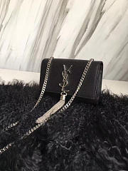 YSL MONOGRAM KATE Tassel Smooth Leather Black 5004 17cm  - 5