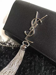 YSL MONOGRAM KATE Tassel Smooth Leather Black 5004 17cm  - 2