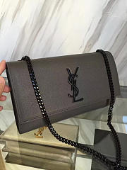 YSL MONOGRAM KATE IN GRAIN DE POUDRE EMBOSSED Gray 5013 24cm  - 1