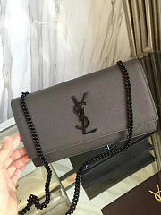 YSL MONOGRAM KATE IN GRAIN DE POUDRE EMBOSSED Gray 5013 24cm  - 5