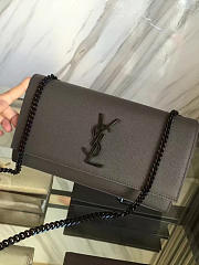 YSL MONOGRAM KATE IN GRAIN DE POUDRE EMBOSSED Gray 5013 24cm  - 4