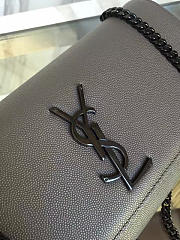 YSL MONOGRAM KATE IN GRAIN DE POUDRE EMBOSSED Gray 5013 24cm  - 3