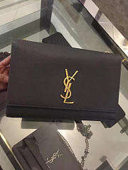 YSL MONOGRAM KATE GRAIN DE POUDRE EMBOSSED LEATHER Black 5027 24cm - 3
