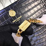 YSL MONOGRAM KATE Gold Tassel In Embossed Crocodile Shiny Black 5056 24cm - 5