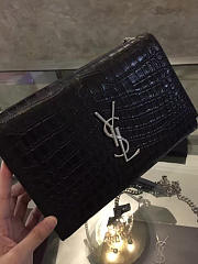 YSL MONOGRAM KATE IN EMBOSSED CROCODILE SHINY Black 5063 28.5cm - 4