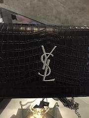 YSL MONOGRAM KATE IN EMBOSSED CROCODILE SHINY Black 5063 28.5cm - 3