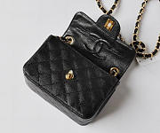 CHANEL Caviar Leather Flap Bag With Gold Hardware Black 17.5cm - 2