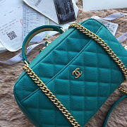 Chanel Bowling Bag Jersey & Gold-Tone Metal Green A69924 24cm  - 6