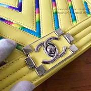 Chanel Multicolor Chevron Quilted Medium Boy Bag Yellow A67086 25cm - 4