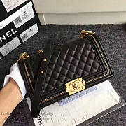 Chanel Lambskin Medium Boy Bag Black A67086 25cm  - 3