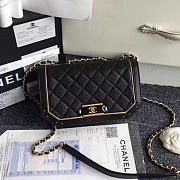 Chanel Lambskin and Calfskin Flap Bag Black A91836 21cm - 6