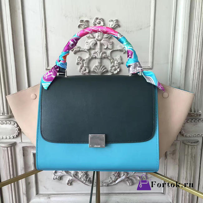 Celine Trapeze Leather Handbag Z1224 26cm  - 1