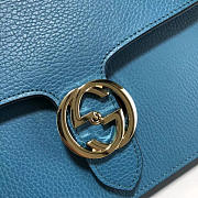 Gucci GG Flap Bag On Chain Sapphire Blue 510303 28cm - 6