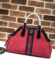 GUCCI RE(BELLE) SUEDE MEDIUM TOP HANDLE BAG ‎516459 RED 39cm - 2