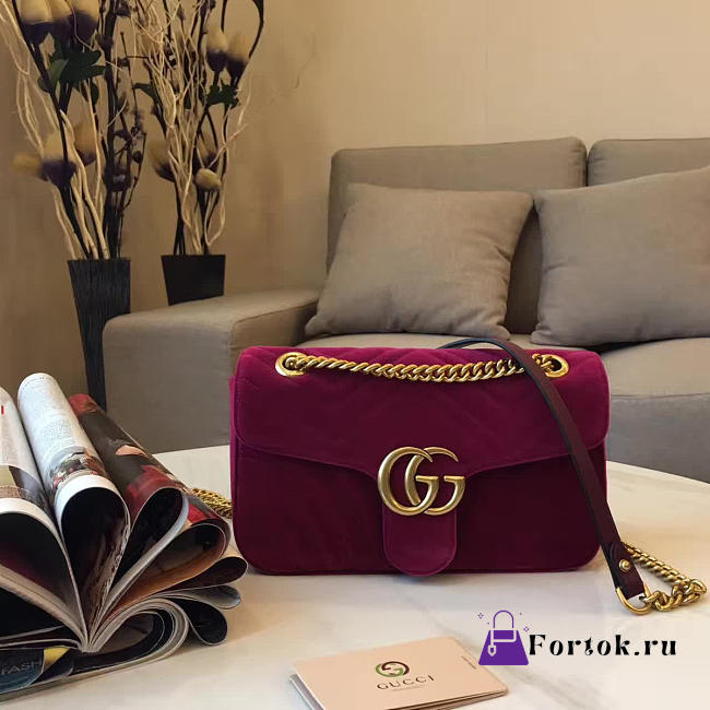 Gucci GG Marmont Velvet Mini Bag 2424 26cm - 1