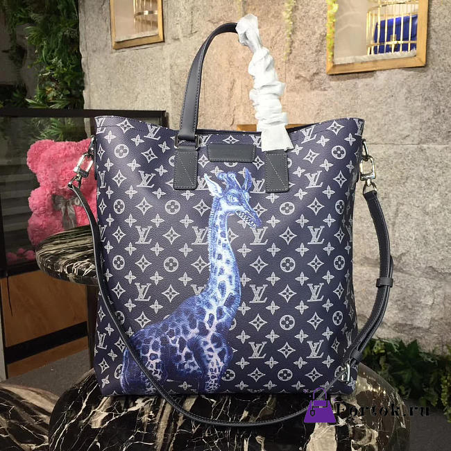 Louis Vuitton ATLAS TOTE Giraffe Black 3762 - 1