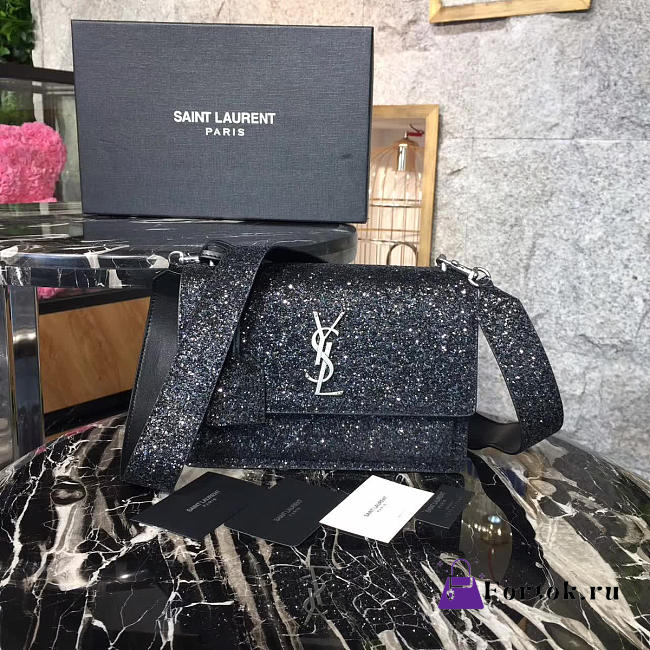 YSL Shoulder Bag Black 4728 22cm - 1