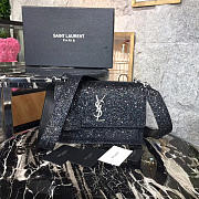YSL Shoulder Bag Black 4728 22cm - 1
