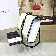 YSL MONOGRAM KATE GRAIN DE POUDRE EMBOSSED White 4767 24cm  - 5