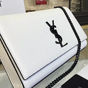 YSL MONOGRAM KATE GRAIN DE POUDRE EMBOSSED White 4767 24cm  - 2
