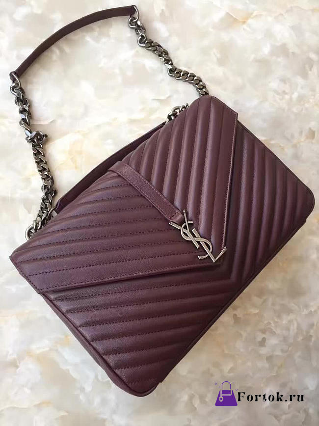 YSL MONOGRAM COLLEGE Red Wine 4798 32cm  - 1