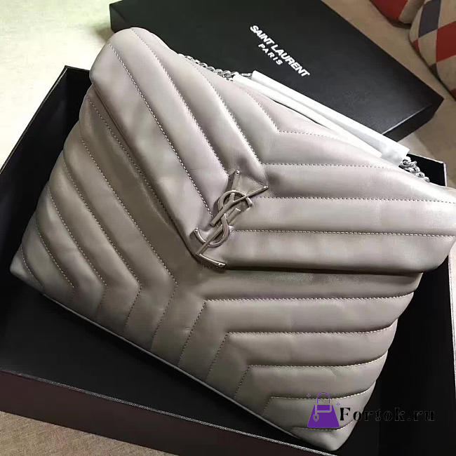 YSL Medium LOULOU Bag Gray 30cm  - 1