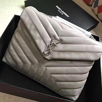 YSL Medium LOULOU Bag Gray 30cm 