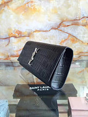 YSL MONOGRAM KATE Clutch IN EMBOSSED CROCODILE SHINY Black 4963 27cm  - 3