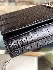 YSL MONOGRAM KATE Clutch IN EMBOSSED CROCODILE SHINY Black 4963 27cm  - 2