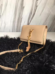 YSL MONOGRAM KATE Tassel Smooth Leather Apricot 5000 19cm  - 5