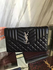YSL ENVELOPE Satchel Black 5130 22cm - 2