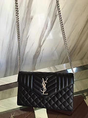 YSL ENVELOPE Satchel Black 5130 22cm - 3