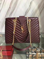 YSL Classic Shopper Red Wine 5138 35cm - 1